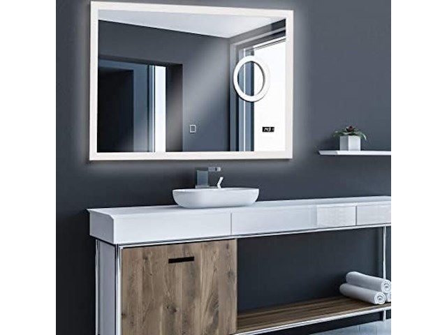 Led badkamerspiegel 80x60 cm aquamarin, ledsp02-80x60 - afbeelding 1 van  3