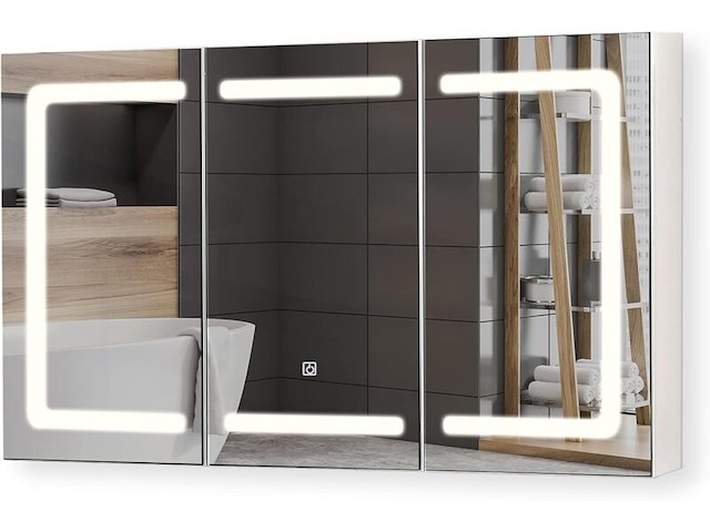 Led badkamerspiegelkast 100x60 cm aquamarin, spschk01 - afbeelding 1 van  4