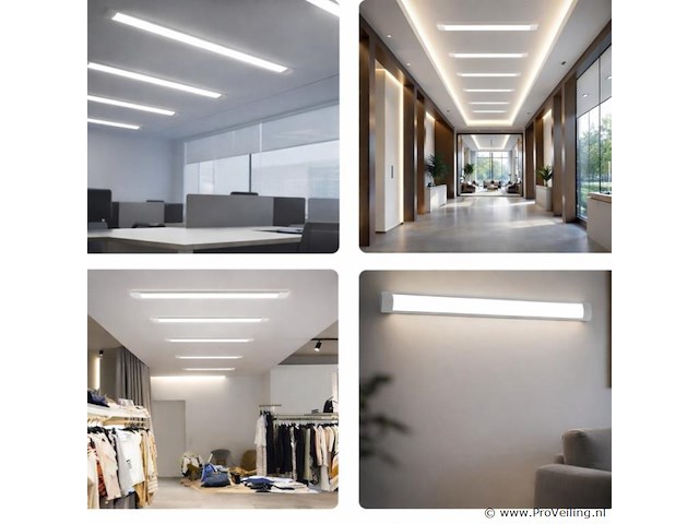 Led batten 36w – 120cm – 6500k koud wit – ip20 stofdicht – koppelbaar (x40) - afbeelding 1 van  5