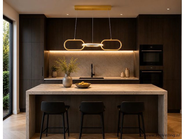 Led design hanglamp 20w – 4000k neutraal wit - rose gold – ip20 – empire-20 - afbeelding 3 van  5