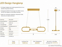Led design hanglamp 20w – 4000k neutraal wit - zwart – ip20 – empire-20 - afbeelding 4 van  5