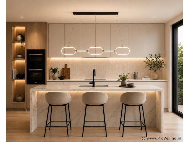 Led design hanglamp 36w – 4000k neutraal wit - rose gold – ip20 – empire-36 - afbeelding 1 van  5