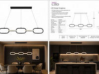 Led design hanglamp 36w – 4000k neutraal wit - zwart – ip20 – empire-36 - afbeelding 5 van  5