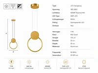 Led hanglamp 11w – 4000k neutraal wit - goud – ip20 – forever - afbeelding 4 van  5
