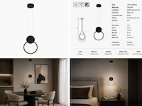 Led hanglamp 11w – 4000k neutraal wit - zwart – ip20 – forever - afbeelding 5 van  5