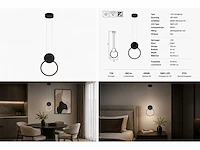 Led hanglamp 11w – 4000k neutraal wit - zwart – ip20 – forever - afbeelding 5 van  5