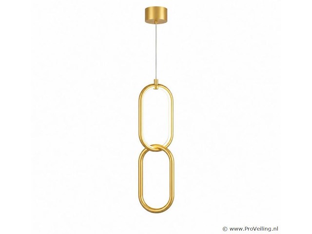 Led hanglamp 12w – 4000k neutraal wit - goud – ip20 – santana - afbeelding 2 van  5