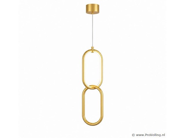 Led hanglamp 12w – 4000k neutraal wit - goud – ip20 – santana - afbeelding 2 van  5