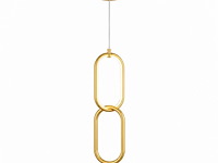 Led hanglamp 12w – 4000k neutraal wit - goud – ip20 – santana - afbeelding 2 van  5