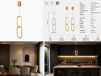 Led hanglamp 12w – 4000k neutraal wit - goud – ip20 – santana - afbeelding 5 van  5