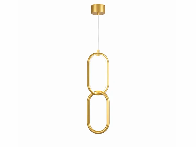 Led hanglamp 12w – 4000k neutraal wit - goud – ip20 – santana - afbeelding 2 van  5