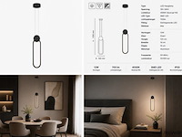 Led hanglamp 12w – 4000k neutraal wit - zwart – ip20 – always - afbeelding 5 van  5
