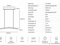 Led hanglamp 16w – 4000k neutraal wit - zwart – ip20 – edmond-16 - afbeelding 4 van  5