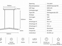 Led hanglamp 16w – 4000k neutraal wit - zwart – ip20 – edmond-16 - afbeelding 4 van  5
