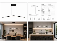 Led hanglamp 16w – 4000k neutraal wit - zwart – ip20 – edmond-16 - afbeelding 4 van  8