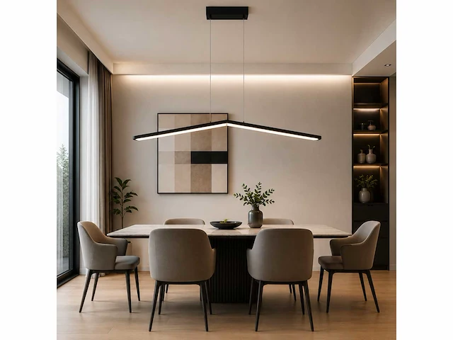Led hanglamp 16w – 4000k neutraal wit - zwart – ip20 – edmond-16 - afbeelding 8 van  8