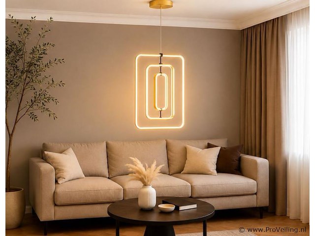 Led hanglamp – 45w – goud – in hoogte verstelbaar – 5835/3 - afbeelding 1 van  4
