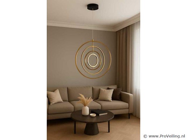 Led hanglamp – 5831/4 – 45w – goud – in hoogte verstelbaar – rechthoekig design - afbeelding 1 van  3