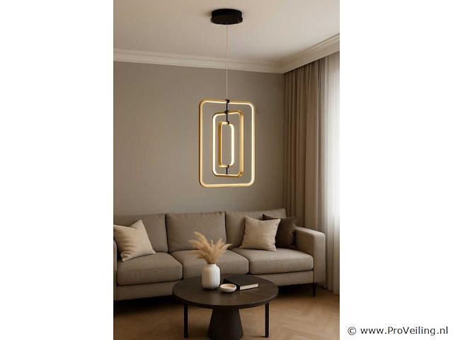 Led hanglamp – 5835/3 – 45w – goud – in hoogte verstelbaar – rechthoekig ontwerp - afbeelding 2 van  3