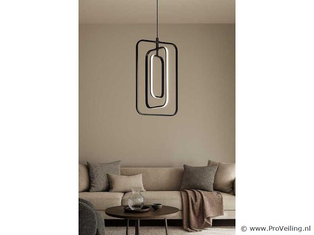 Led hanglamp – 5835/3 – 45w – zwart – in hoogte verstelbaar – rechthoekig design - afbeelding 2 van  3
