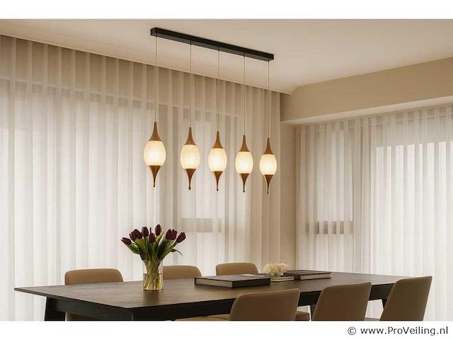 Led hanglamp – b040/5 – 3000k – warm wit – 600 mm – in hoogte verstelbaar – zilver - afbeelding 1 van  4