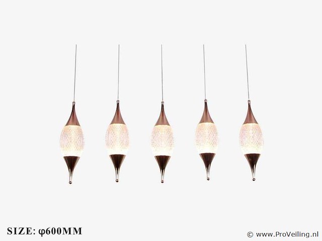 Led hanglamp – b040/5 – 3000k – warm wit – 600 mm – in hoogte verstelbaar – zilver - afbeelding 3 van  4