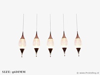 Led hanglamp – b040/5 – 3000k – warm wit – 600 mm – in hoogte verstelbaar – zilver - afbeelding 3 van  4