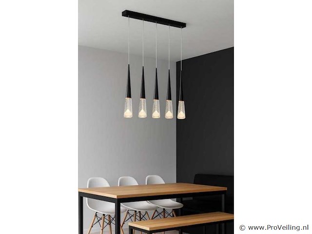 Led hanglamp – b043/5 – 3000k – warm wit – 600 mm – in hoogte verstelbaar – zilver - afbeelding 2 van  4