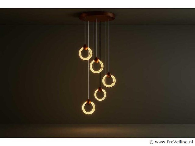 Led hanglamp – b052/6 – 3000k – warm wit – ø350 mm – in hoogte verstelbaar – zilver - afbeelding 1 van  3