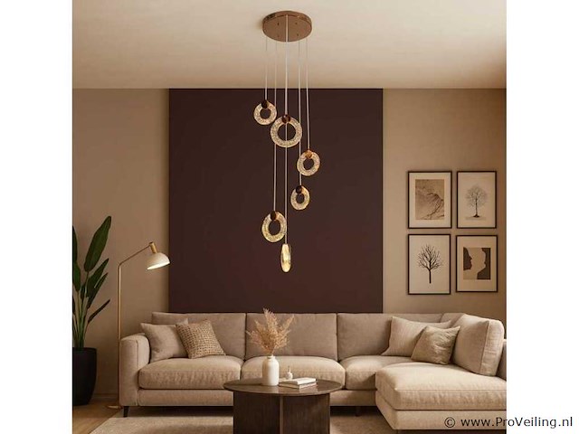 Led hanglamp – b052/6 – 3000k – warm wit – ø350 mm – in hoogte verstelbaar – zilver - afbeelding 2 van  3