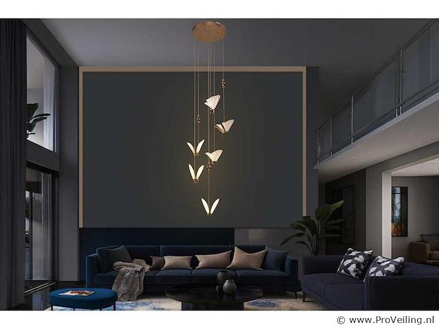 Led hanglamp – b053/6 – 3000k – warm wit – ø350 mm – in hoogte verstelbaar – zilver - afbeelding 1 van  3