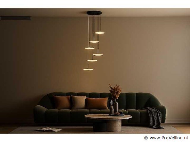 Led hanglamp – b060/6 – 3000k – warm wit – ø350 mm – in hoogte verstelbaar – zilver - afbeelding 2 van  4