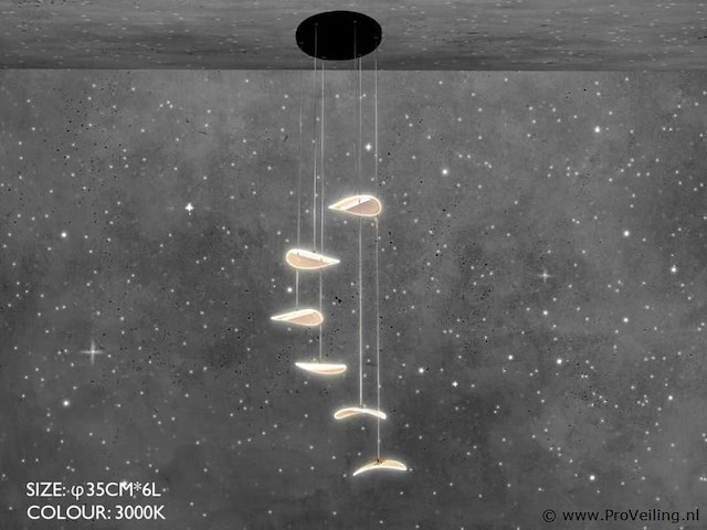 Led hanglamp – b060/6 – 3000k – warm wit – ø350 mm – in hoogte verstelbaar – zilver - afbeelding 4 van  4
