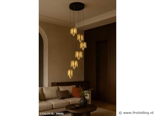 Led hanglamp – b063/6 – 3000k – warm wit – ø350 mm – in hoogte verstelbaar – zilver - afbeelding 3 van  5