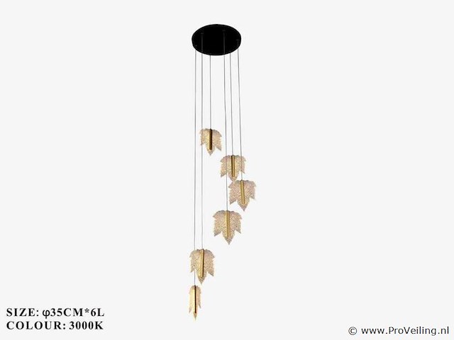 Led hanglamp – b063/6 – 3000k – warm wit – ø350 mm – in hoogte verstelbaar – zilver - afbeelding 5 van  5