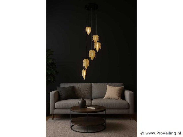 Led hanglamp – b063/6 – 3000k – warm wit – ø350 mm – in hoogte verstelbaar – zilver - afbeelding 4 van  5