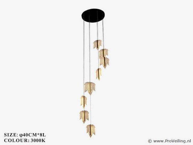 Led hanglamp – b063/8 – 3000k – warm wit – ø400 mm – in hoogte verstelbaar – zilver - afbeelding 4 van  4