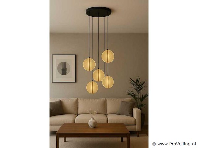 Led hanglamp – b067/5 – 3000k – warm wit – ø350 mm – in hoogte verstelbaar – zilver - afbeelding 2 van  4