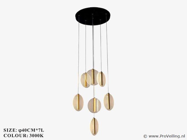 Led hanglamp – b067/7 – 3000k – warm wit – ø400 mm – in hoogte verstelbaar – zilver - afbeelding 4 van  4