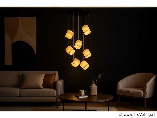 Led hanglamp – b068/7 – 3000k – warm wit – ø400 mm – in hoogte verstelbaar – zilver - afbeelding 1 van  4