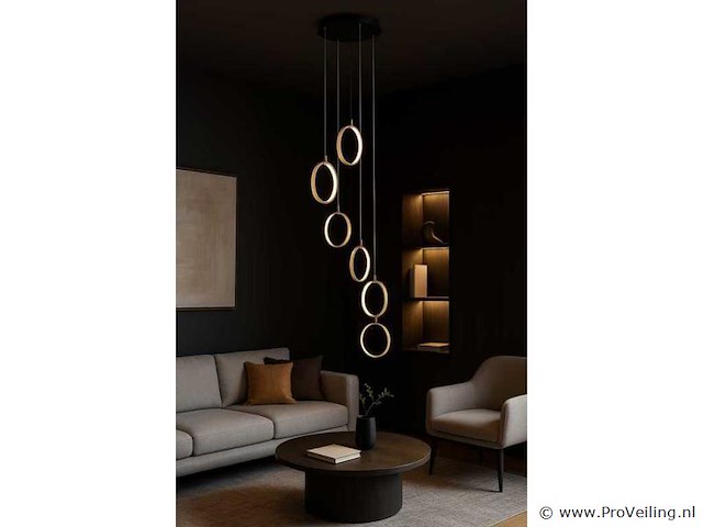 Led hanglamp – b069/6 – 3000k – warm wit – ø350 mm – in hoogte verstelbaar – zilver - afbeelding 2 van  4