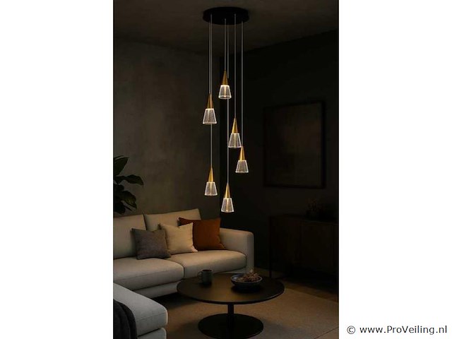 Led hanglamp – b073/6 – 3000k – warm wit – ø350 mm – in hoogte verstelbaar – zilver - afbeelding 2 van  4