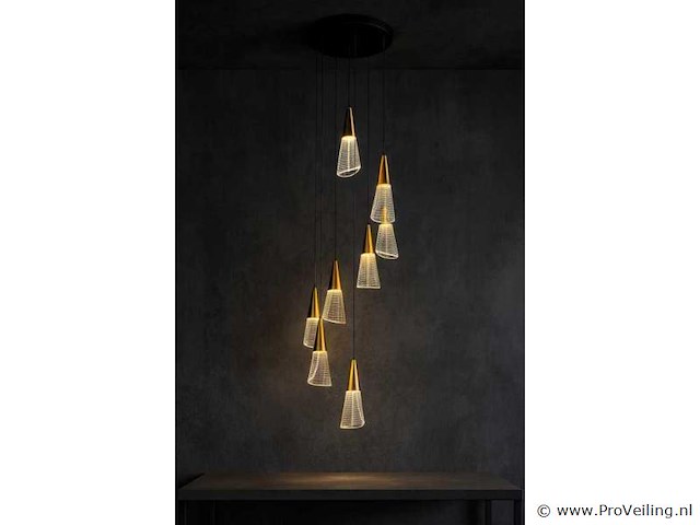 Led hanglamp – b073/8 – 3000k – warm wit – ø400 mm – in hoogte verstelbaar – zilver - afbeelding 3 van  3