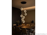 Led hanglamp – b074/6 – 3000k – warm wit – ø350 mm – in hoogte verstelbaar – zilver - afbeelding 2 van  4