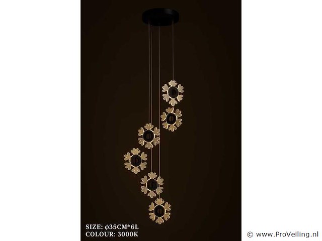 Led hanglamp – b074/6 – 3000k – warm wit – ø350 mm – in hoogte verstelbaar – zilver - afbeelding 4 van  4