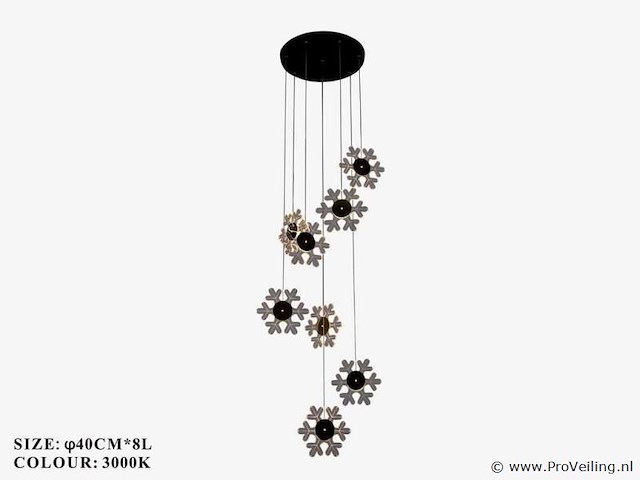 Led hanglamp – b074/8 – 3000k – warm wit – ø400 mm – in hoogte verstelbaar – zilver - afbeelding 2 van  2