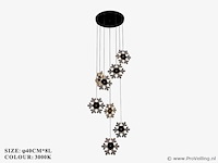 Led hanglamp – b074/8 – 3000k – warm wit – ø400 mm – in hoogte verstelbaar – zilver - afbeelding 2 van  2