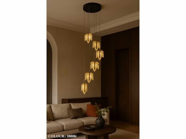 Led hanglamp design – 3000k warm wit – in hoogte verstelbaar – b063/6 - afbeelding 3 van  5