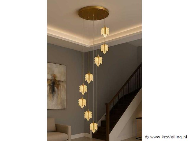 Led hanglamp design – 3000k warm wit – in hoogte verstelbaar – b063/8 - afbeelding 1 van  4