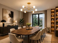 Led hanglamp max 18w – 6x e27 – goud – 600x250mm – ip20 – lorenzo-6 - afbeelding 1 van  5
